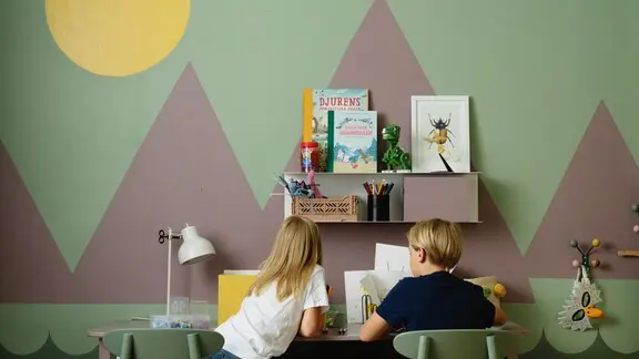 Chambre enfant montagne grise