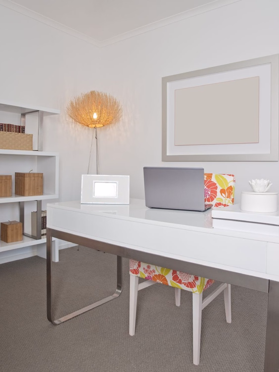white home office