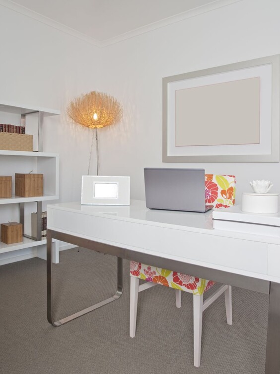 white home office