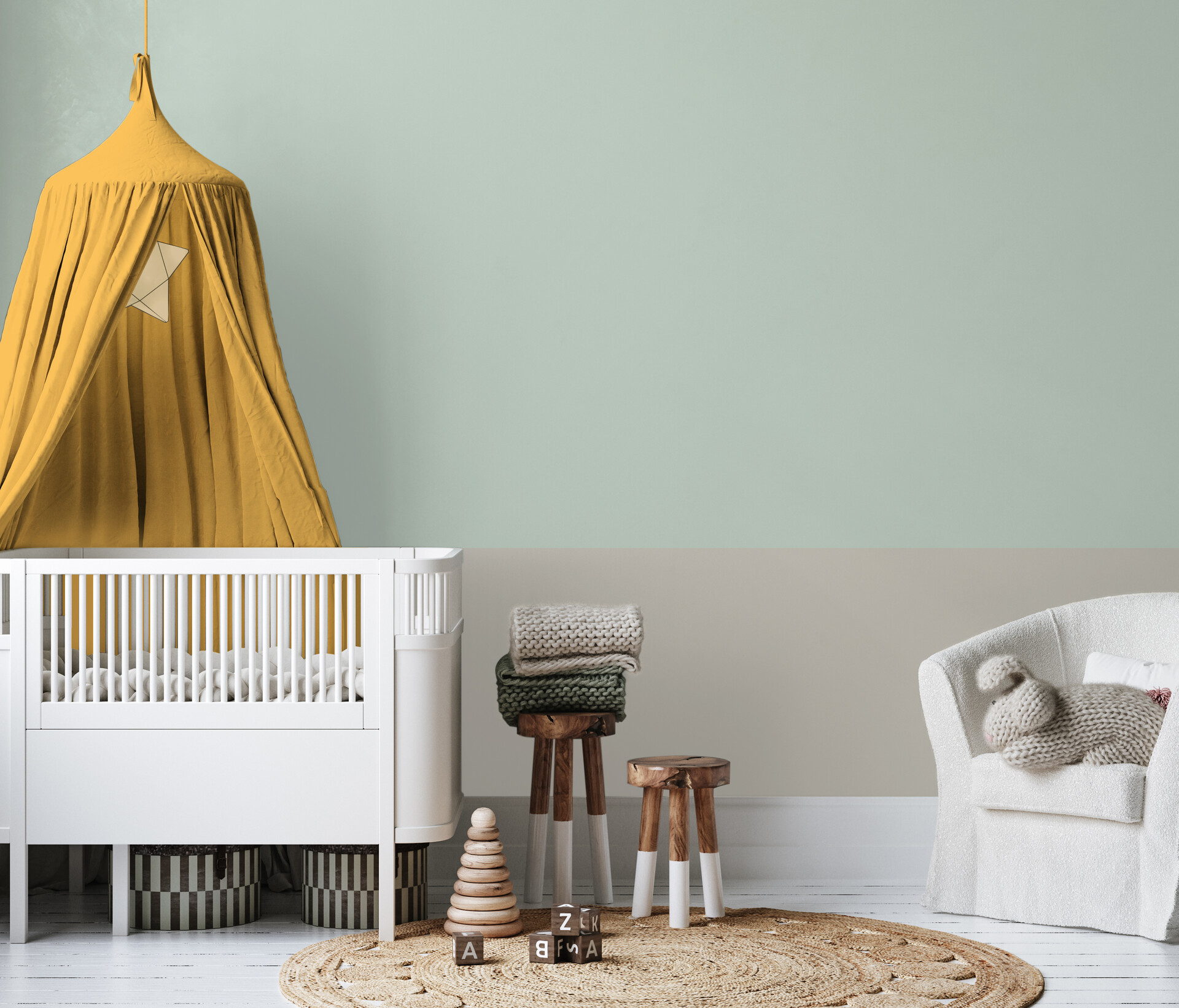 teintes pastel pour la décoration d’une chambre de bébé