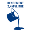 Rendement : 2,4 m²/L