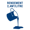 Rendement : 2,4 m²/L