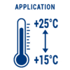 Application entre 15 et 25°C