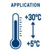 Application entre 5 et 35°C
